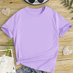 Breathable & Stretchy Solid T-Shirt for Girls - Ideal for Summer