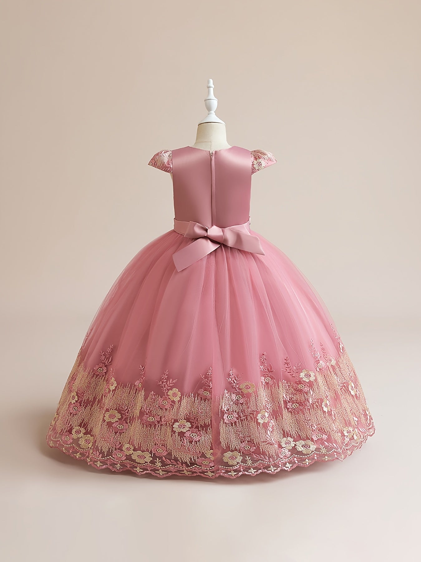Girls Embroidered Fit and Flare Prom Dress for Party Show