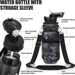 Water Bottle Storage Bag Cup Sleeve with Adjustable Strap