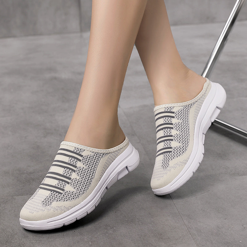 Mesh Breathable Slip on Shoes Contrast Soft Slippers Women's Footwear