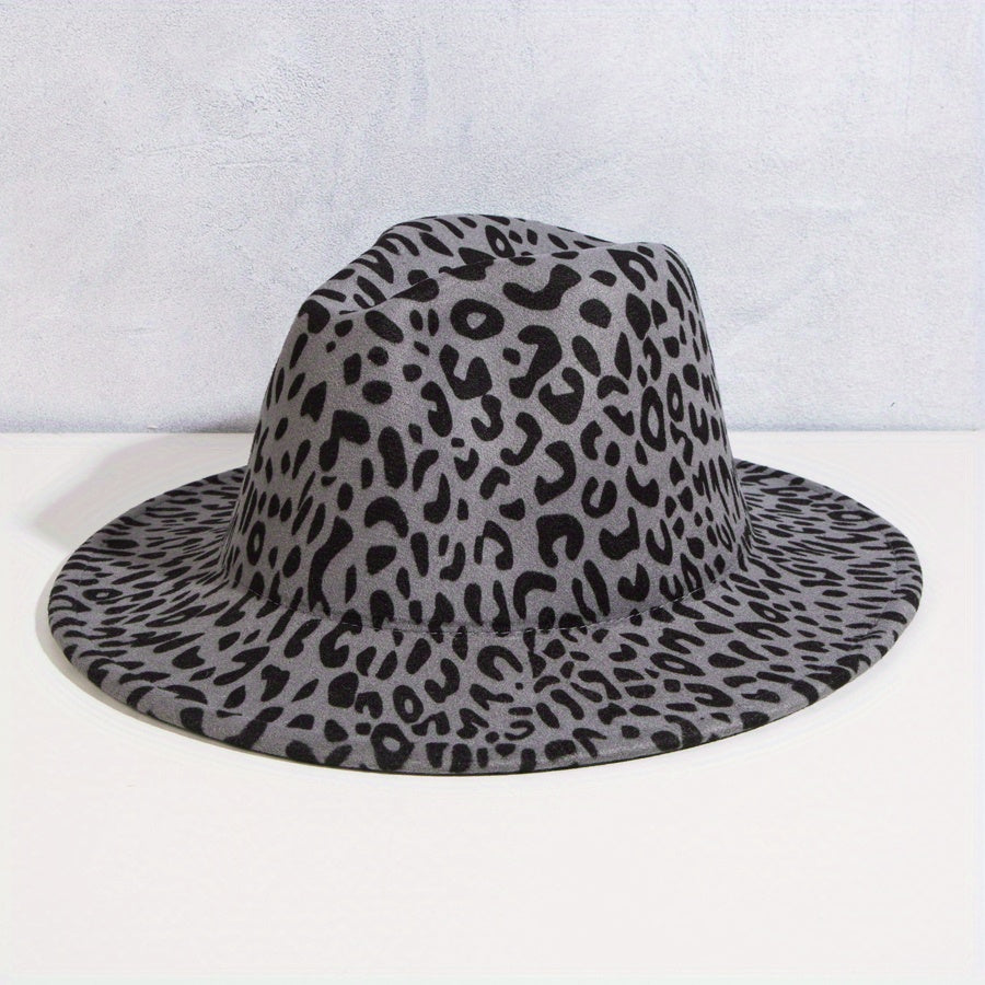 Fashionable Charm Bell Shaped Big Brim Jazz Hat Male Leopard Ring Decoration