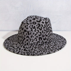 Fashionable Charm Bell Shaped Big Brim Jazz Hat Male Leopard Ring Decoration