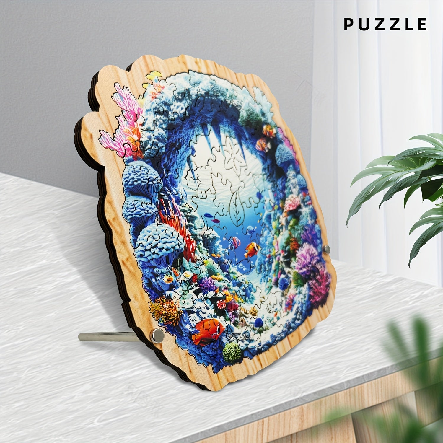 80pcs Seaword Wooden Jigsaw Puzzle for Adults - Underwater Scene Marine Life