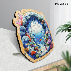80pcs Seaword Wooden Jigsaw Puzzle for Adults - Underwater Scene Marine Life