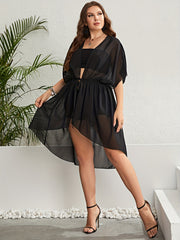 Kimono Women's Plus Semi Sheer Cover Up
