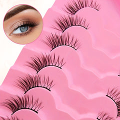 7 Pairs Half Eyes Lashes Natural Cat Eye Cross Faux Mink False Eyelashes