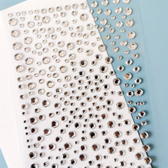1pc Round Dot Rhinestone Stickers Transparent Crystal Gemstone Self Adhesive