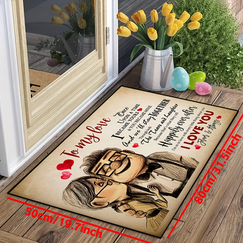 To My Love Door Mat Non-slip Floor Rug Mat Living Room Bedroom Entrance Door Mat