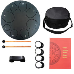 10 inch Steel Tongue Drum for Beginners with Accessories and Music Book