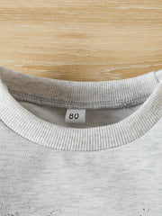 Autumn Boys Cow Head Letter Print Casual Sweatshirt Pullover