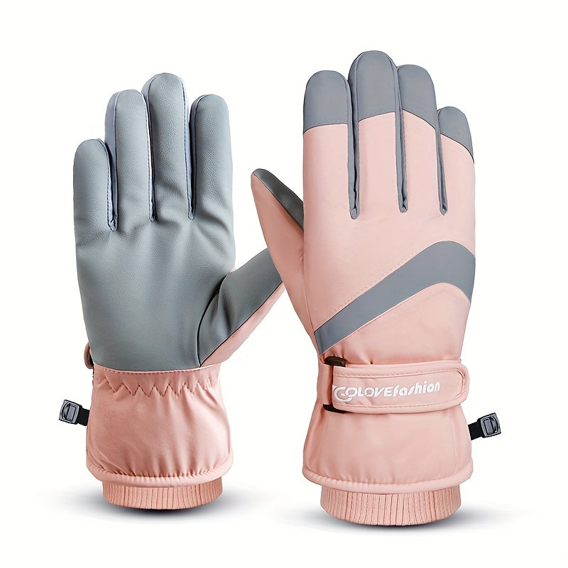 Winter Waterproof Thick Plus Velvet Warm Gloves for Outdoor Cycling Skiing