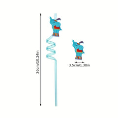 8pcs Circus Series Reusable Pet Straws for Party Bar Decoration