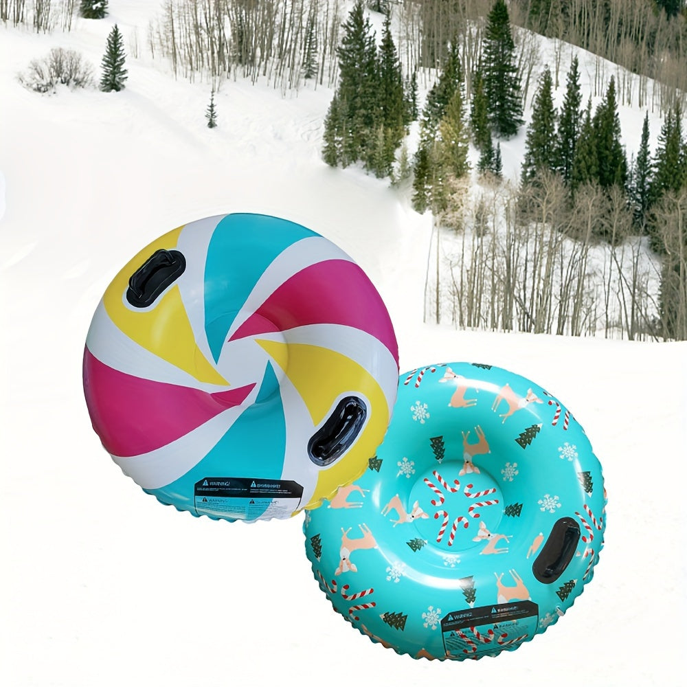 Inflatable Santa Claus Snow Sled Skiing Ring