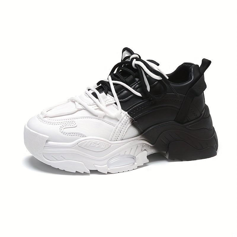 Women's Colorblock Platform Sneakers Comfortable Low Top Shoes