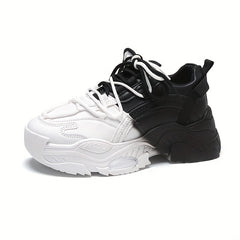 Women's Colorblock Platform Sneakers Comfortable Low Top Shoes