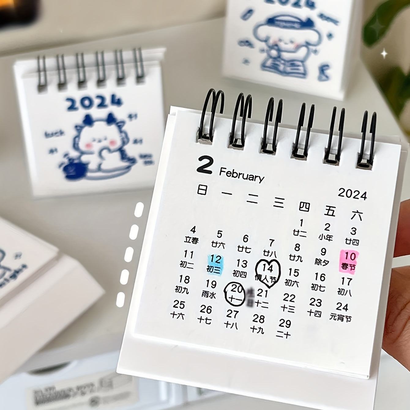 Cartoon Mini Desk Calendar Student Clock Desktop Decoration
