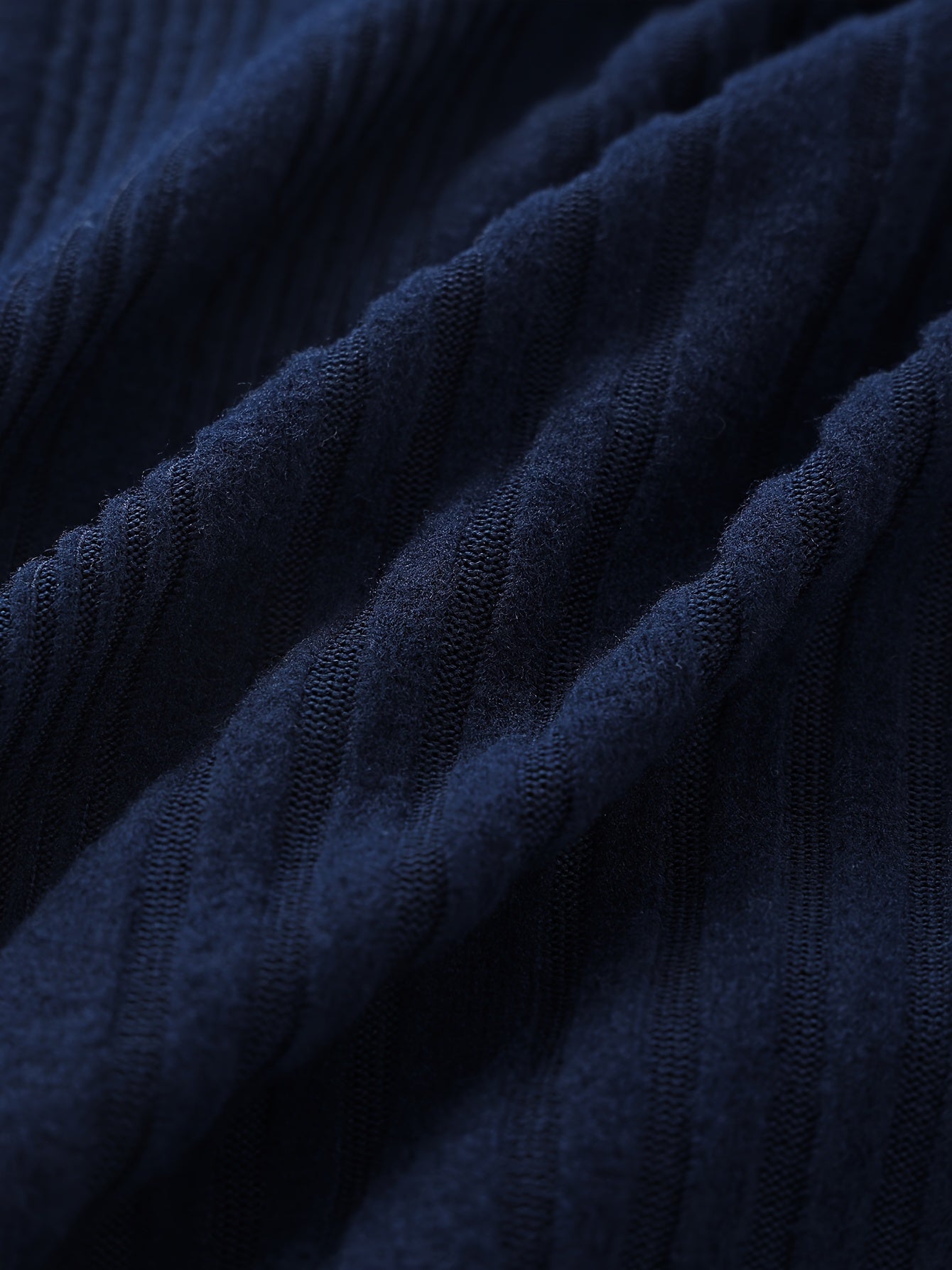 Solid Ribbed Button Sweater Round Neck Jumper