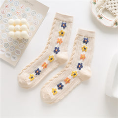 Women's Vertical Floral Socks - 5 Pairs