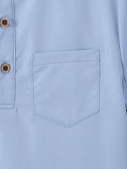 Boys Plain Shirt Casual Short Sleeve Top For Summer Kids