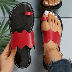 Women's Toe Loop Slide Sandals Slip On Outdoor Shoes