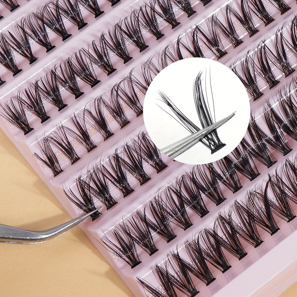 Fluffy and Natural 200 Cluster Fishtail Lashes 8-16mm Eyelashes