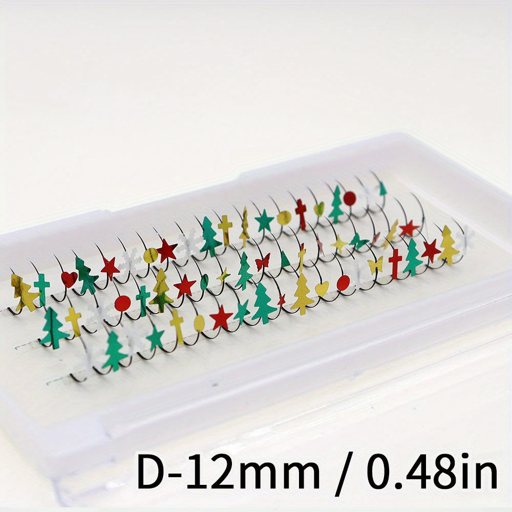 Individual Christmas Laser False Eyelashes with Sequins