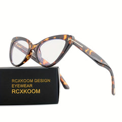 Light Blocking Glasses Womens Retro Cat Eye Clear Lens Computer Glasses