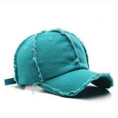 Shredded Denim Baseball Cap for Outdoor Sports