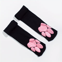 Bear Paw Print Socks Y2K Over The Knee Women's Stockings