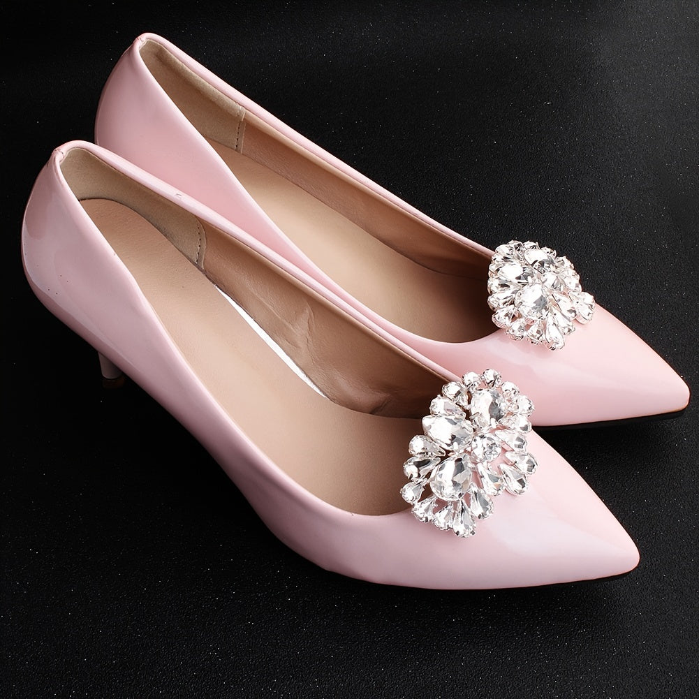 Rhinestone Shoe Clips DIY Floral Shoe Buckle Wedding Party