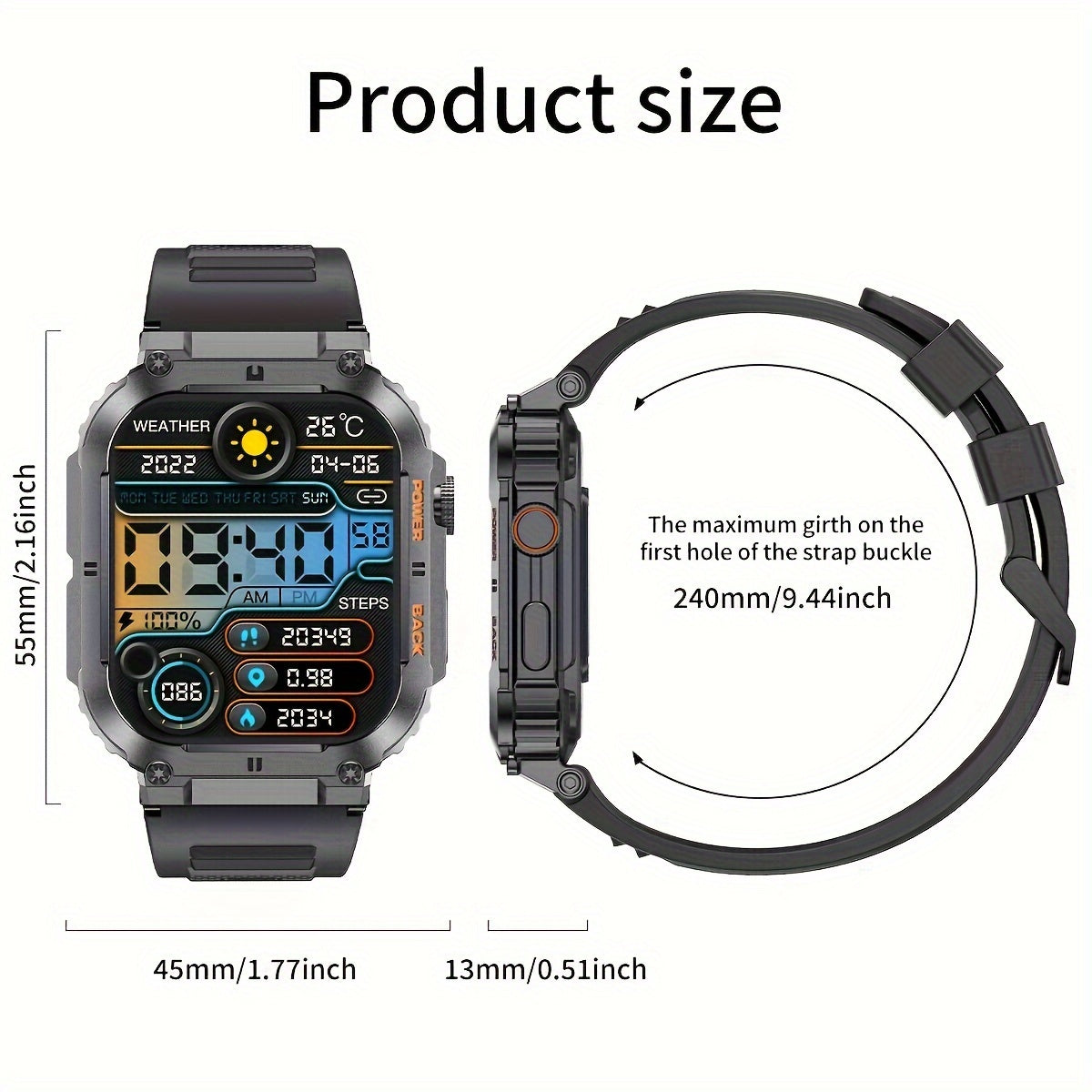 LIGE Smart Watch Full Touch Screen Wireless Call IP67 Waterproof
