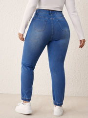 Casual Jeans Women's Plus Graphic Print High Stretch Jeans