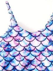 Toddler Girls Fish Scale Cami Swimsuit Ruffle Trim