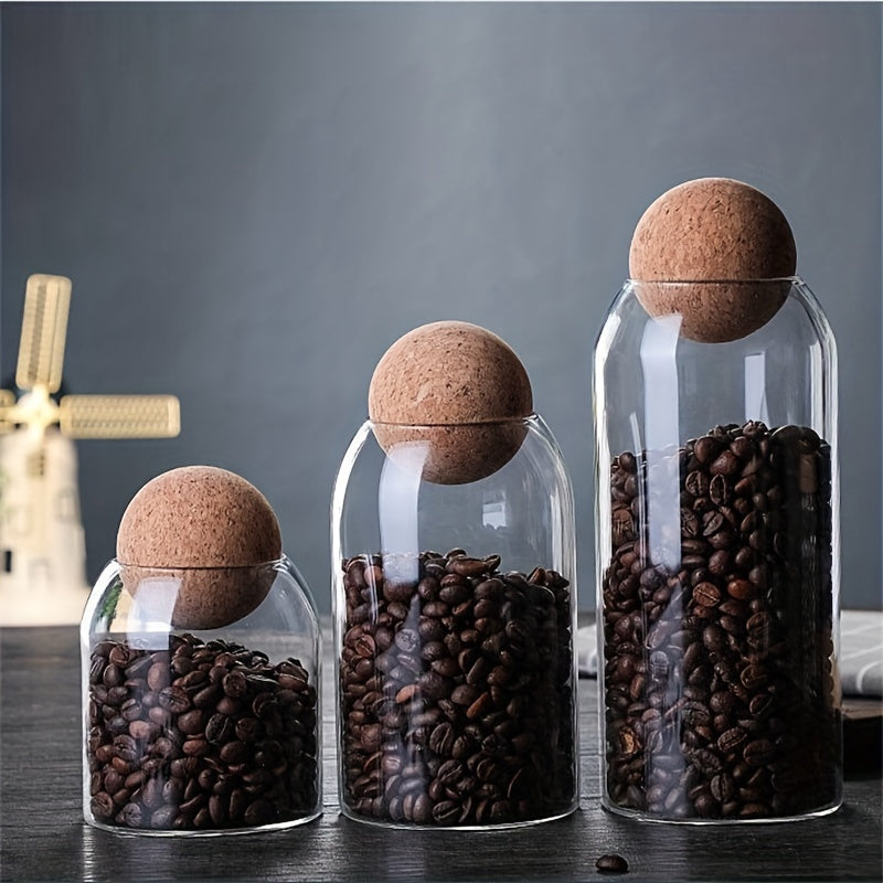 Coffee Bean Sealed Storage Jar with Cork Plug