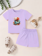 Toddler Kid Cartoon T-shirt & Pants Set
