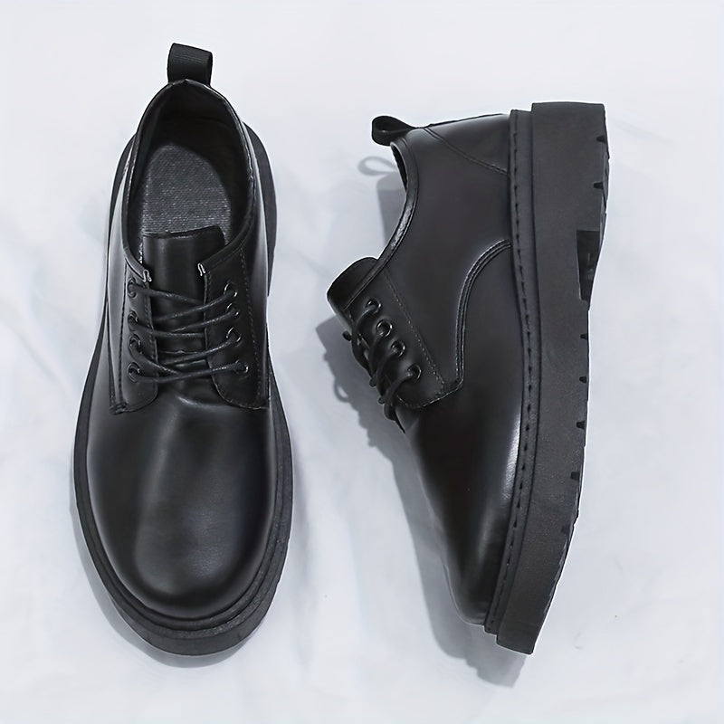 Men's Lace Up Derby Shoes Round Toe Non Slip Formal Business Wedding