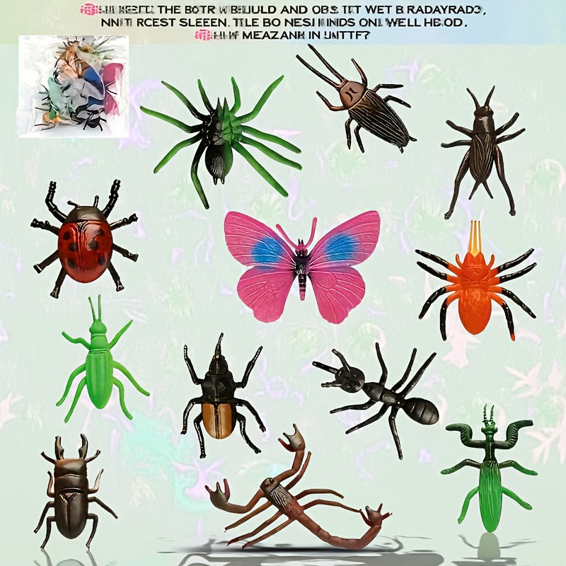 12pcs Mini Insect Animal Set Simulation Educational Puzzle Novelty Toy