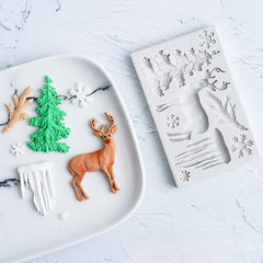 Christmas Elk Silicone Mold 3D Winter Deer Candy Chocolate DIY Baking Tool