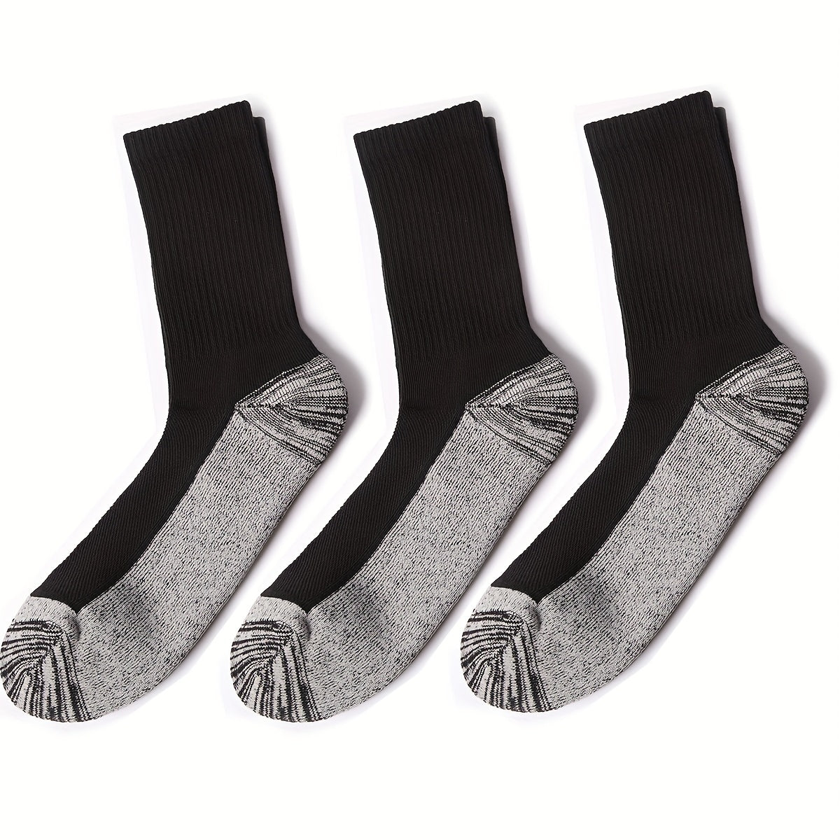 6 Pairs Mid-Calf Socks for Outdoor Activities - Shock Absorbing and Breathable