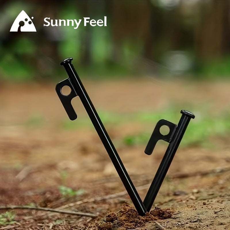 4pcs Heavy Duty Steel Tent Pegs - Portable Awning Stakes
