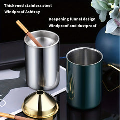 Stainless Steel Car Ashtray Mini Trash Can Anti-dust Anti-drop