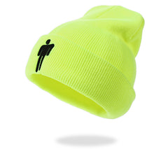 Embroidery Beanie Solid Hip Hop Unisex Skull Knit Hat