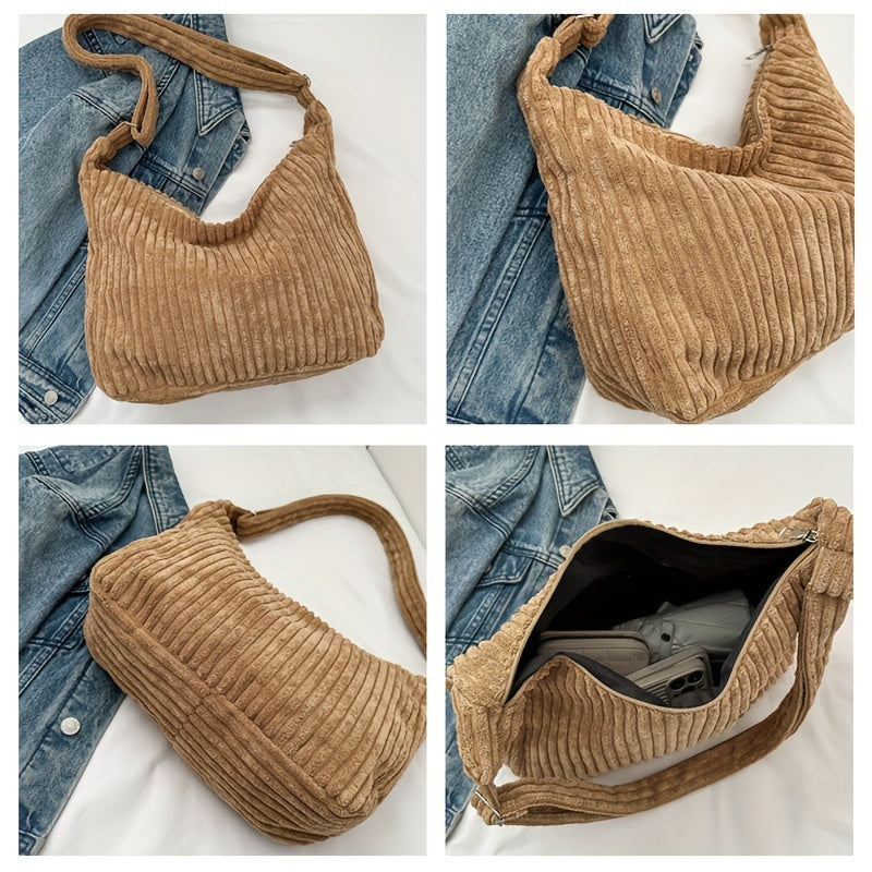 Striped Mini Shoulder Bag Versatile Cross Body Bag
