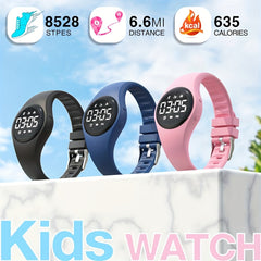 Outdoor Sport Kids LED Digital Watch with Step Counter Calories Distance Tracker