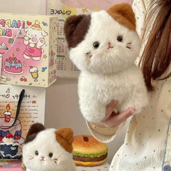 Floral Cat Plush Doll with Three Faces Soft Plush Body