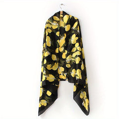 Lemon Print Scarf Boho Shawl Bandana