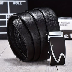 Men's Leather Belt with Automatic Buckle