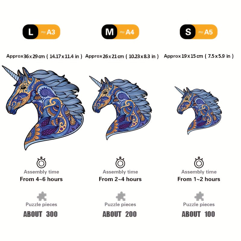 Colorful Horse Wooden Puzzle for Kids and Adults