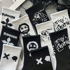 Men's Street Style Crew Socks Breathable Soft Casual Socks