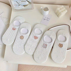 10pairs Girls Kids Casual Boat Socks Thin Breathable Low Cut Invisible Socks